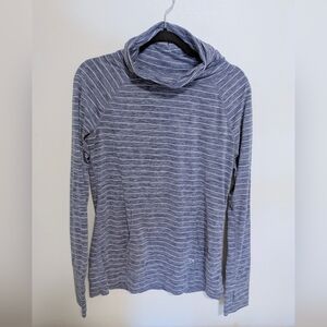 GAP Women's Striped Gray Cowl Neck Sweater